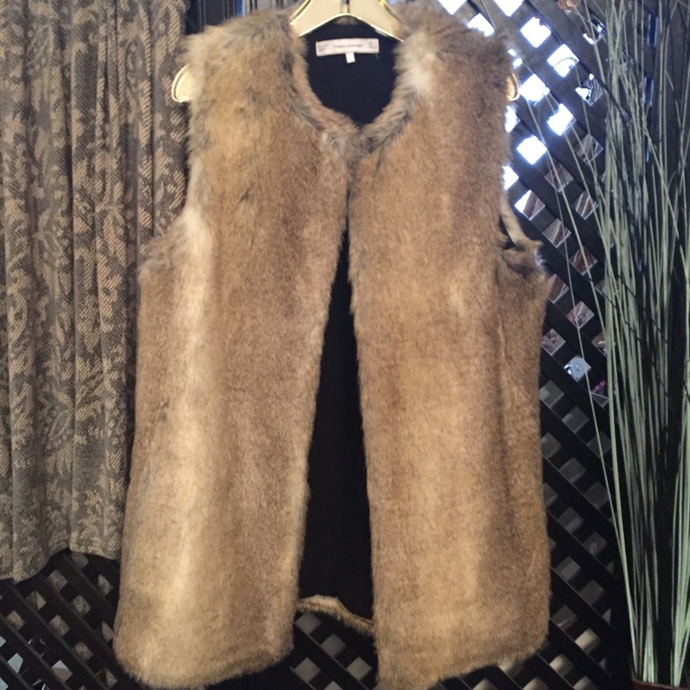 Zara Faux Fur Long Vest